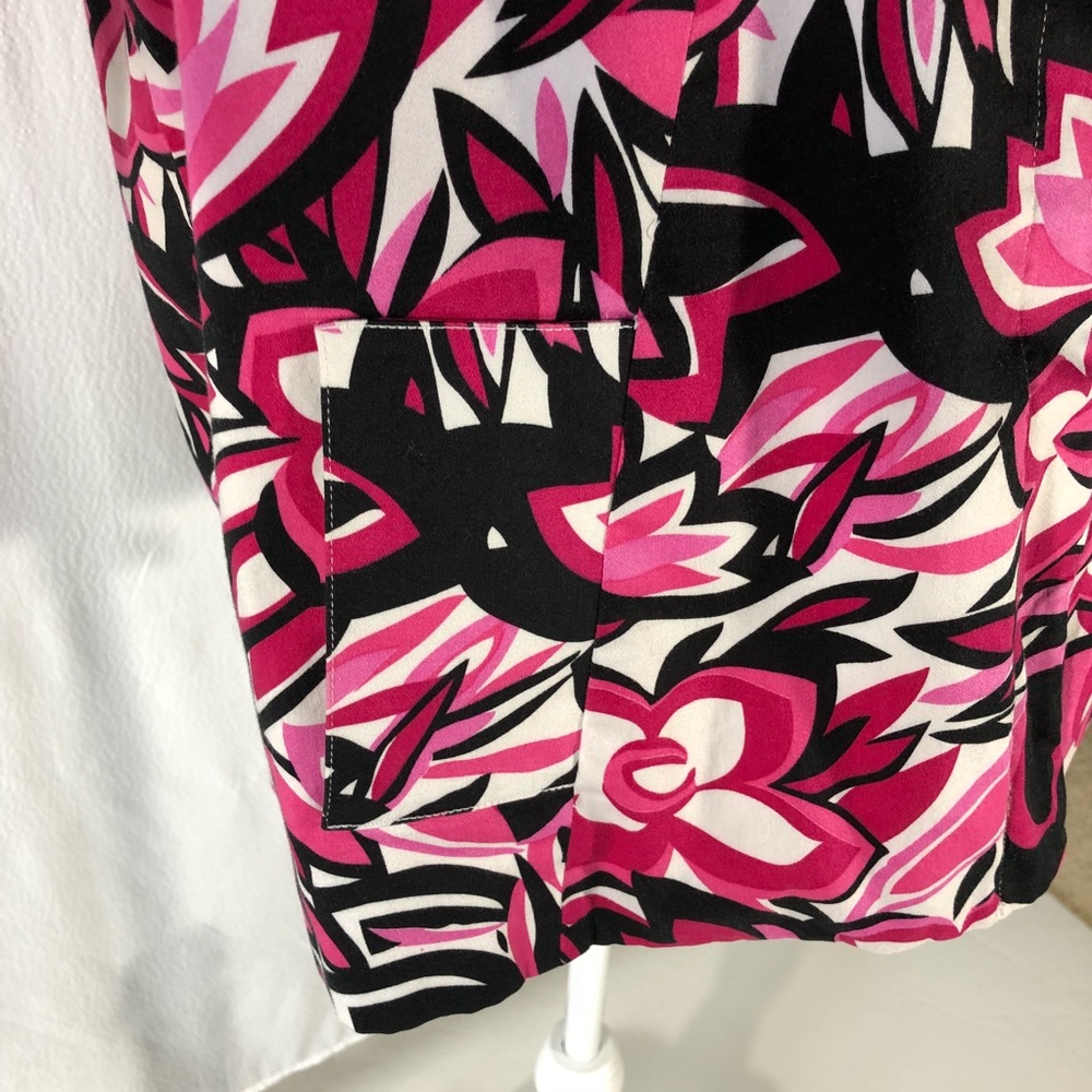 Laura Ashley Pink/Black/White Print Swing Jacket - Picture 3 of 8